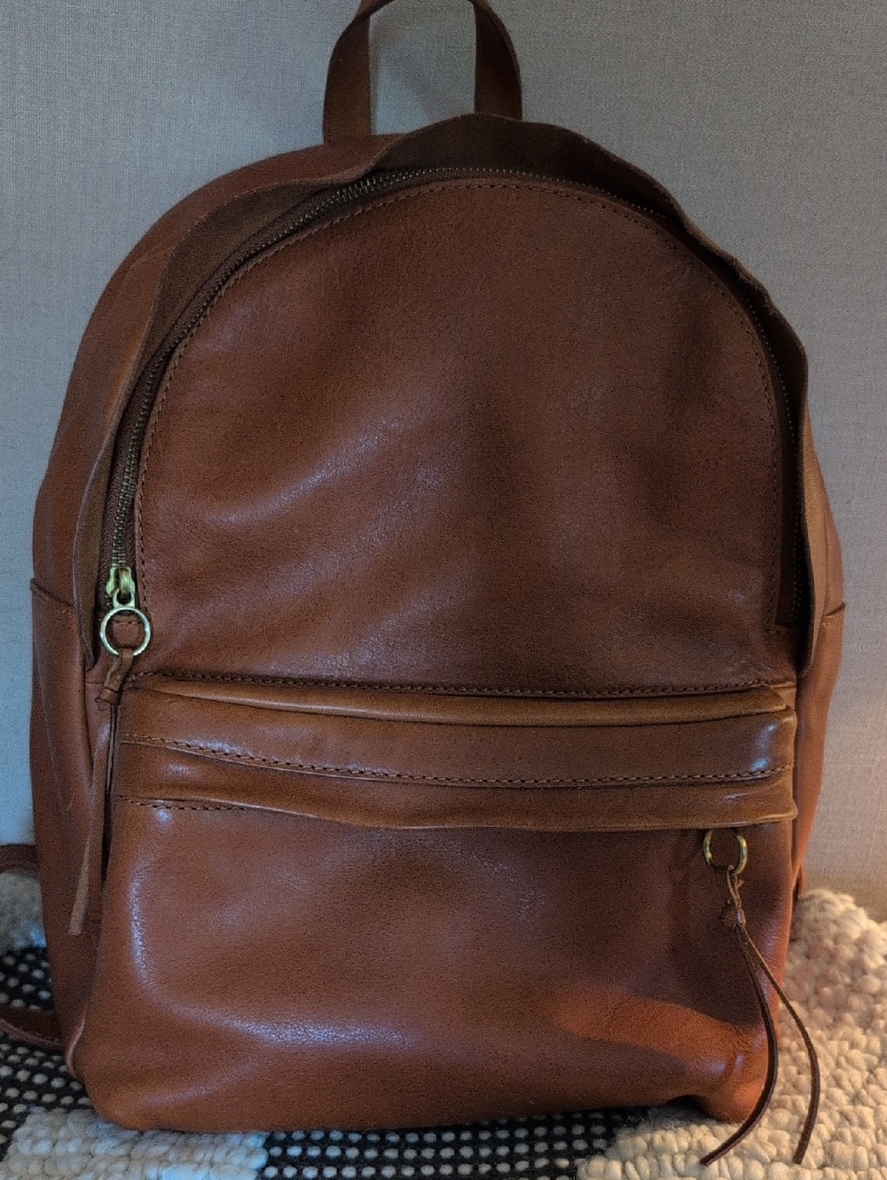 Madewell Leather Backpack Lorimer Style Unisex Light Use Caramel Brown Leather